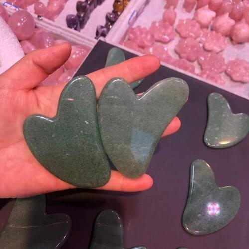 1pcs Natural powder crystal jade scraping plate V-shaped health beauty beauty detox health care