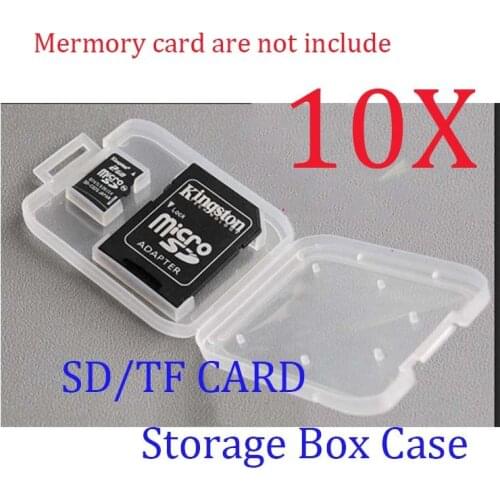 10pcs phone Camera Memory Micro SD&TF Card Plastic Storage Box Case Container