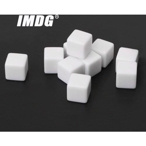 100pcs/pack New Acrylic 12mm White Blank Dice Teaching Props Game Accessories Mathematical Tools Square Corner