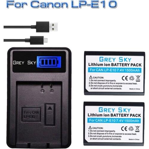 1500mAh LP-E10 Batteries for Canon EOS Rebel T3, T5, T6, T7, Kiss X50, Kiss X70, EOS 1100D 1200D1300D 2000D Digital Camera