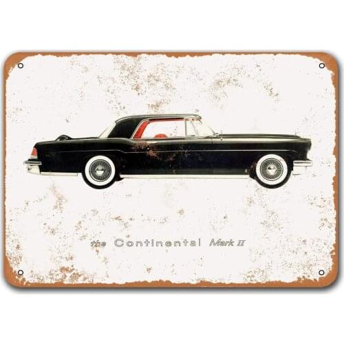 1956 Lincoln Continental Mark II Vintage Car Tin Signs, Sisoso Metal Plaques Poster Bar Man Cave Retro Wall Decor 16x12 inch