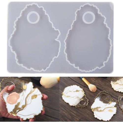 2021 DIY Palette Makeup Tray Silicone Mold Crystal UV Epoxy Resin Mirror Irregular Agate Plate Dish Handmade Clay Casting Mould