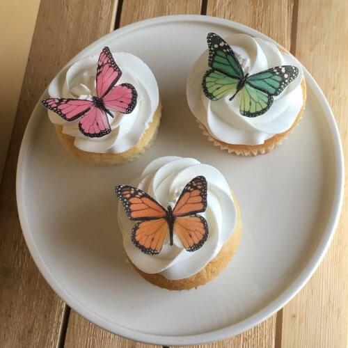 24pcs/lot Big Size Easter Edible Butterfly Cake Decoration,wafer paper Decorations for Cupcake,cakes decorating Tools