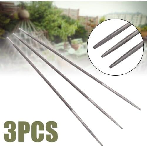 3pcs 4mm 5/32" Round Chainsaw Saw Chain Files Sharpening Chainsaw Chains Woodworking Tools