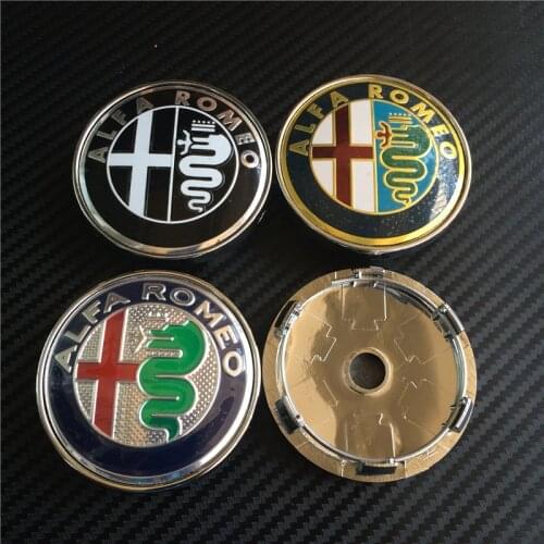 4pcs New Car Styling 60mm Gold Black Silver Wheel Center Hub Cap Auto Cover Logo Caps Sticker For ALFA ROMEO Mito 147 156 159