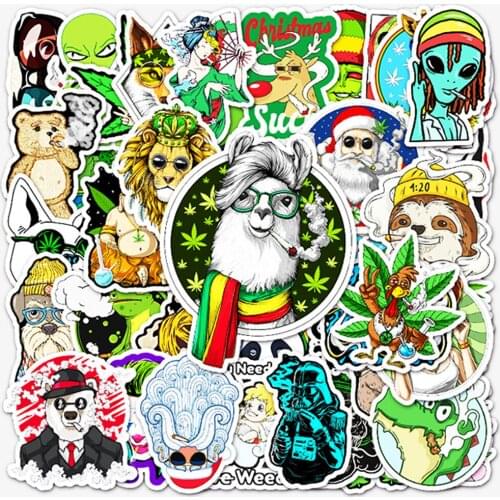 50pcs Spoof Smoking Stickers For Notebooks Stationery Laptop Diary Craft Supplies Scrapbooking Material Sticker Aesthetic
