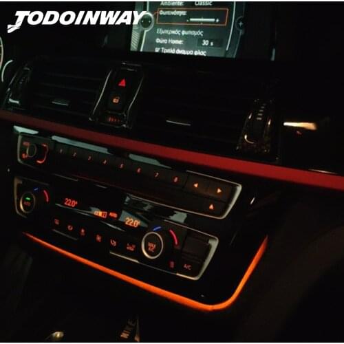 Atmosphere Light Radio Trim For BMW 3 Series F31 F32 F33 F34 F36 LED Dashboard Center Console Panel Light Color Blue Orange Lamp