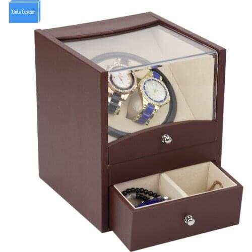 Automatic watch winder in watch box 2 motor box for watches mechanism cases with drawer storage send by DHL Shipping Fast