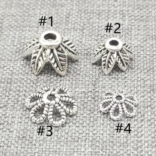 925 Sterling Silver Flower Bead Caps Spacers for Bracelet Jewelry Making