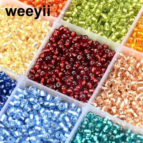 Approx.500pcs 3MM Silver Lined Glass Beads For Jewelry Making Small SeedBeads Kralen Spacer Beads Accessories Wholesale