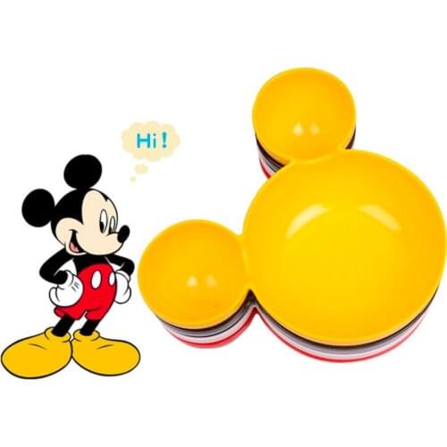 Childrens Mickey shaped big head bowl, fruit plate, baby cartoon pie bowl plate, children tableware