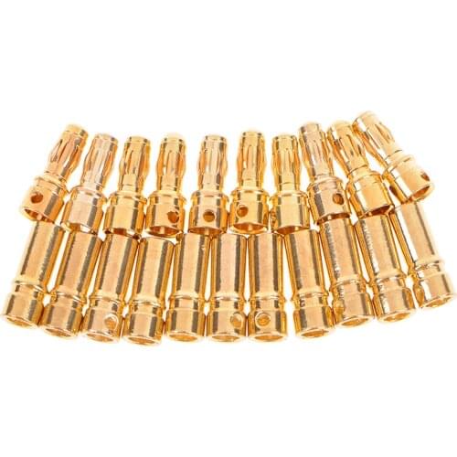 10Pair 3.5mm Gold-plated Bullet Banana Plug Connector For RC Motor Battery Connector Male+Female