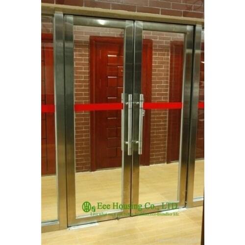 Flush Stainless Steel Doors And Frames With Glass Lites, Custom Fire Break Door Stainless steel fire rated emergency exit door
