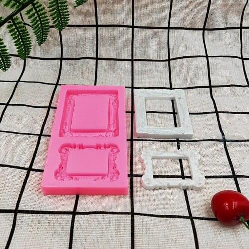European Style Photo Frame Silicone Mold Biscuit Candy Fondant Bakeware Moulds