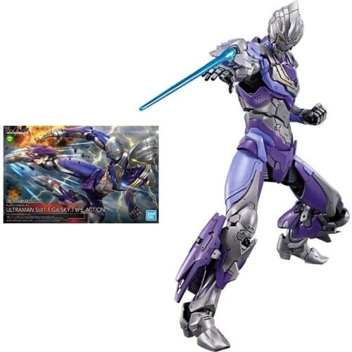 Bandai Ultraman Figure Rise Standard Tiga Sky Type Anime Figure Original Model Ornaments Action Toy Figure Toys for Children