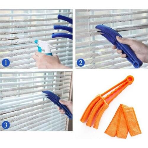 Blind Window Cleaner Brush 3 Pronged Microfibre Brush Duster Washable Wet/Dry 2PC