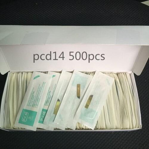 500pc PCD 14 pin permanent makeup manual eyebrow embroidery needle tattoo needle blade microblading tattoo pen machine 14pin