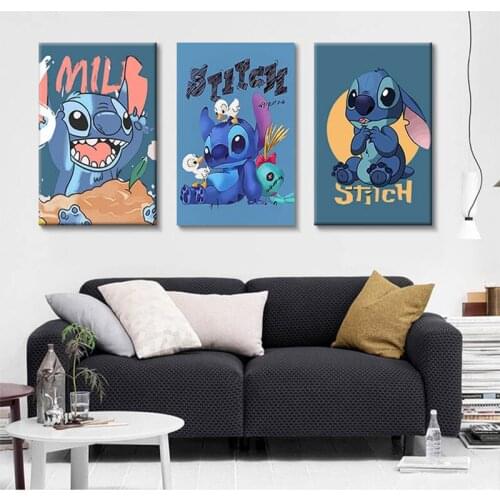 Canvas Painting Anime print and Posters Lilo & Stitch Disney Wall Decor Retro Poster Wall Art Picture Decoration Home Decoration