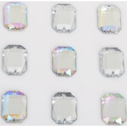 13x18mm 50pcs Flatback Rhinestones Round Acrylic Beads For Clothes Shoes Arts Crafts Sewing Apparel Fabric Rhinestones DIY