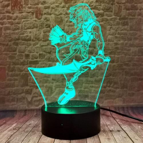 Cool 3D Illusion LED Nightlight Colorful Flashing Glow in the Dark Night Lamp Model Death Note Anime Figure Toys for Boys