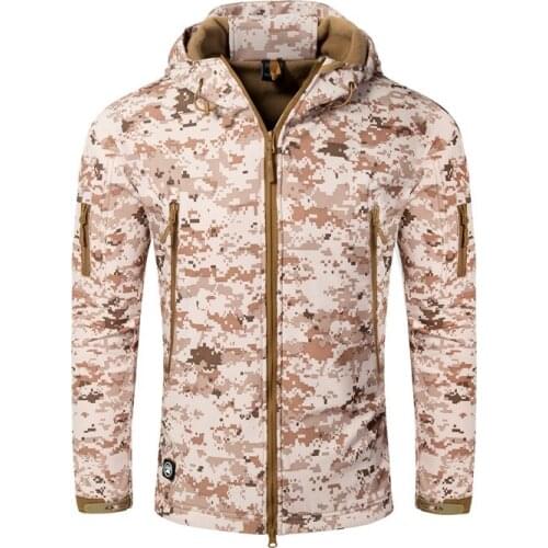 Mens Outdoor Tactical SoftShell Hooded Jacket Military Hunting Coat Waterproof 7Colors New 2021