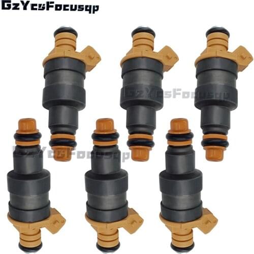 Set of 6 OEM 0280150203 Original Fuel Injectors for 1985-1996 BMW 535i / 735i / 635CSi 3.5L I6