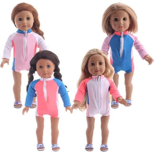 2021 New Pattern Sports Leisure Swimsuit Fit 18Inch American 43cm Baby Doll Clothes Accessories,Girls Toys