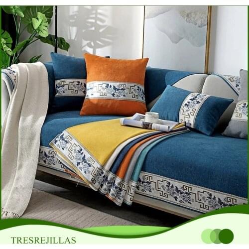 Nordic Simplicity Solid Sofa Covers Chenille Non-slip Modern Sofa Towel Living Room L Shape Corner Sofa Decoration Seat Cover