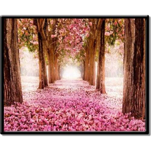 Couple River Avenue Landscape Picture DIY Wall Oil Painting By Number Home Decor