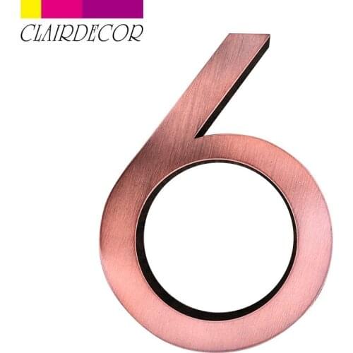 Floating House Number Sign Aged bronze 10cm Modern Building Signage Outdoor Huisnummer Numeros Casa Door Numbers Address Plate