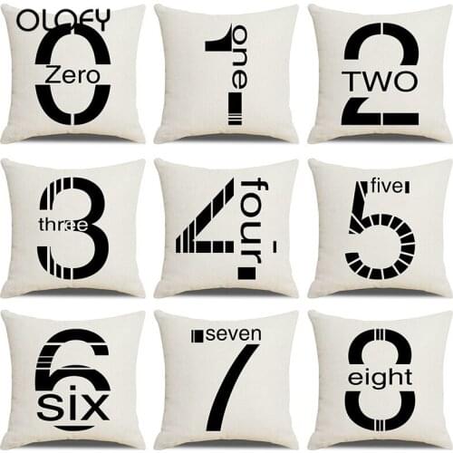 Cross-border pillow simple creative digital English linen pillowcase cushion cover softness cover pillow