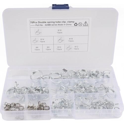 Tube Spring clamps Assortment Automobiles Double Wire Replacement Stainless steel Fuel Line