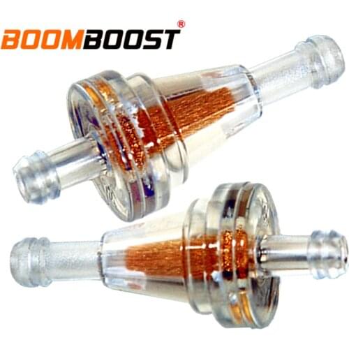 Universal Motorcycle Gas Petrol Fuel Oil Filter Small plastic Inline Clear Gas Filte Replacement 2x/2pcs 1/4" 6mm Mini