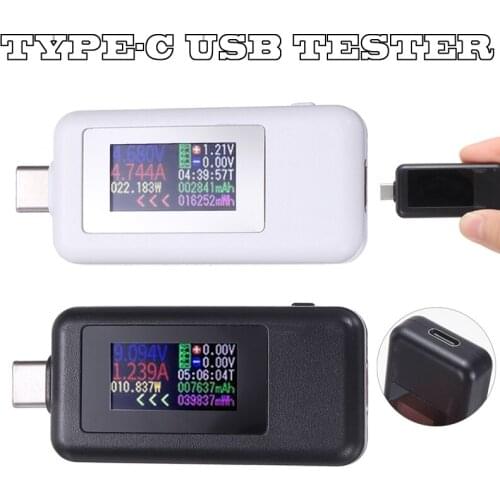 5A 4-30V Type-C Colorful Display USB Tester Current Voltage Monitor Power Meter Mobile Battery Charger Detector