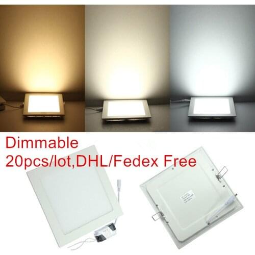 Hot sale Recessed Ultra thin Dimmable led downlight 3w/4w/6w/9w/12w/15w/25w High quality led ceiling panel light 110V-240V 20Pcs