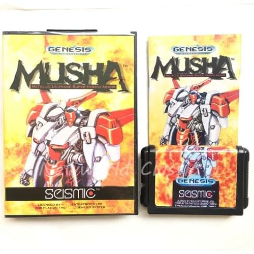 MUSHA Japan Cover US/JAP Shell for 16 bit With Boxed and Manual For Mega Drive Genesis MD Game Card US/JAP Shell