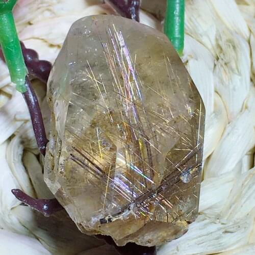 Golden rutilated free from