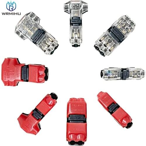 10pcs 1pin 2pin H/T Type Scotch Lock Quick Splice Wire Cable Connector Transparent to Terminals Crimp Electrical 24-18AWG Wire