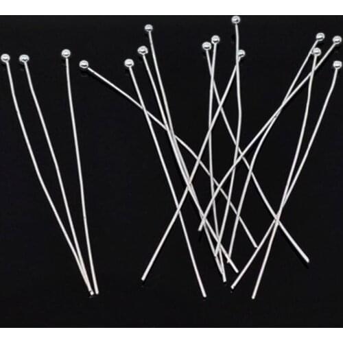 100Pcs Stainless Steel Silver Tone Ball Head Pins Earring Findings for DIY Jewelry Making Accessories