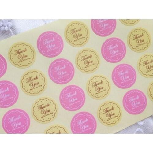 1200pcs/Sweet Lace Thank you series adhesive seal sticker for baking package/Cookie packaging /DIY Multifunction label/Wholesale