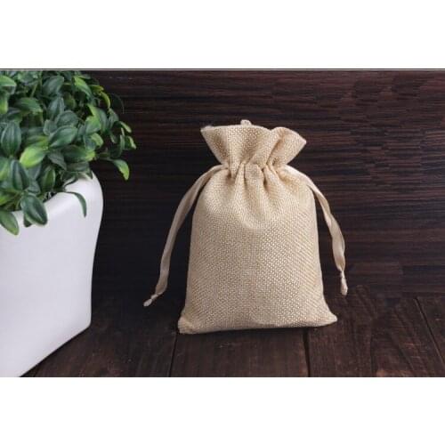 14*18cm 1000pcs Handmade Jute Drawstring Burlap Bags For Wedding Party Christmas Gift Jewelry Pouches Packaging Bags
