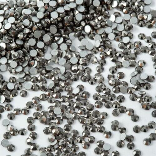 1440pcs 2mm SS6 Hematite FlatBack Non Hot Fix Rhinestones стразы Glass Strass Iron On Hotfix Rhinestone Wedding Dress 088