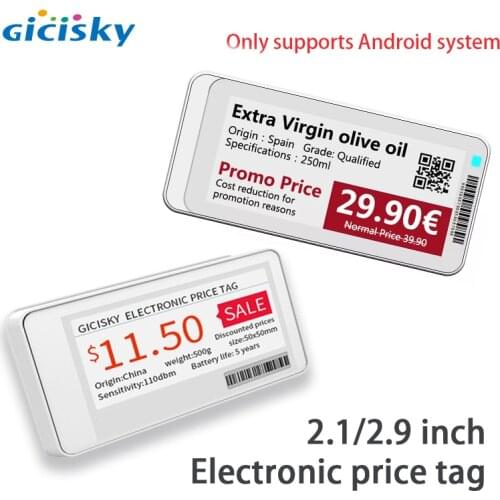 2.1 / 2.9 Inch Eink Screen Price Tag Price Display Shelf Label Wireless Control Unified Product Information Multiple Sizes