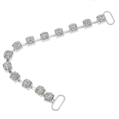 138mm Rhinestone Buckle For Bikini Connector Crystal Brass Buckles Bra Rings Diy Leather Sewing Accessories for Underwear 2pcs