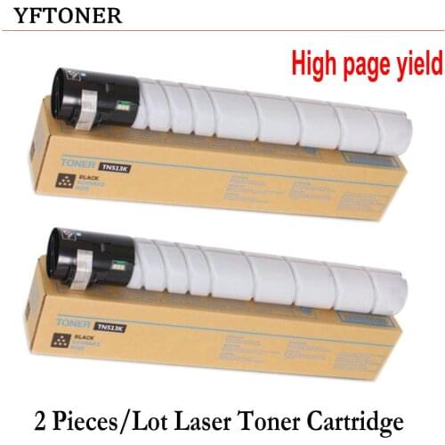 2 Pieces/Lot YFTONER Laser Toner Cartridge for Konica Minolta A33K031 (TN-513) TN-515 bizhub 454e 554e 308 368 458 558 Printer