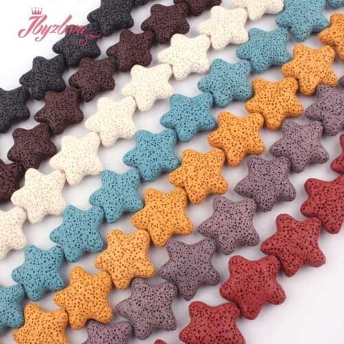 25mm Smooth Star Shape Lava Rock Natural Stone Beads Spacer For DIY Necklace Bracelat Earrings Jewelry Making 15" Free Shipping