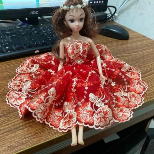 3 yards Lace Fabric Red Leaf Plum Blossom Flower Mesh Flowers Tulle Mesh Lace Wide Clothes Accessories For Garments And Wedding