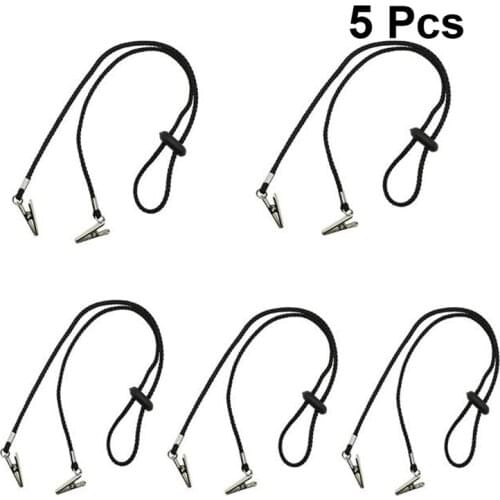 5pcs Napkin Clips Reusable Durable Adjustable Chain Napkin Holder for Dental Clinic Home