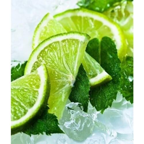 5D DIY Diamond Painting Fruit Figure Cross Stitch Kit Square Circle Diamond Embroidery Mosaic Green Lemon Figure Gift WG2239