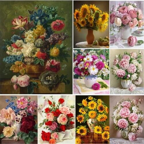 5D DIY diamond painting flower cross stitch set mosaic diamond Embroidery Rose full diamond square diamond round diamond paintin